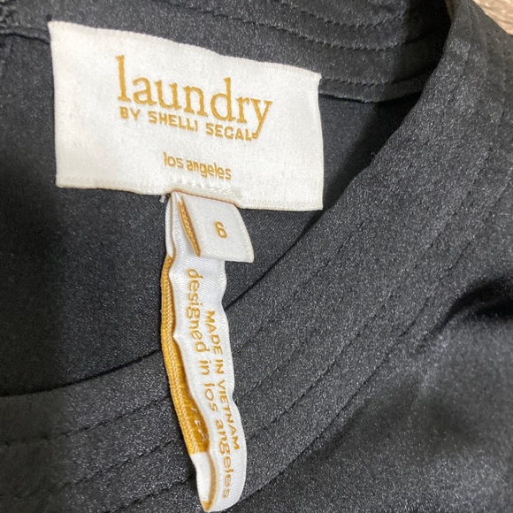 Laundry By Shelli Segal Black Cold Shoulder Blouse - Picture 2 of 10